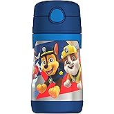 THERMOS Vacuum Insulated Stainless Steel 10oz Straw Bottle, PAW PATROL BOY