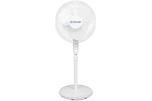 Hurricane Oscillating Pedestal Stand Fan for Home & Bedroom, 16" Supreme, White - Portable Standing Electric Fan for Indoor & Outdoor Cooling