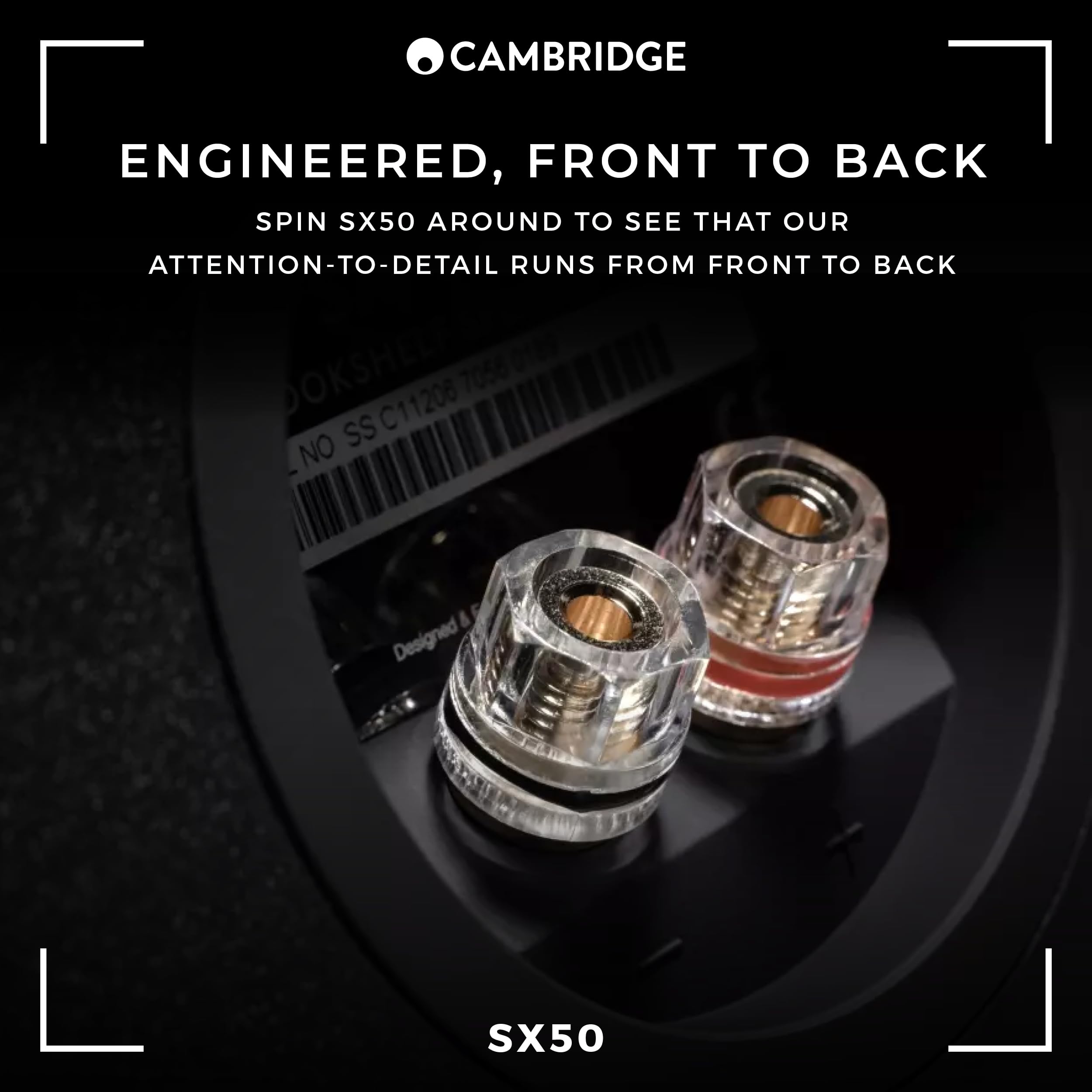 Cambridge Audio SX-50 Bookshelf Speaker | 100 Watt Home Theater Compact Speaker Pair (Matte Black)