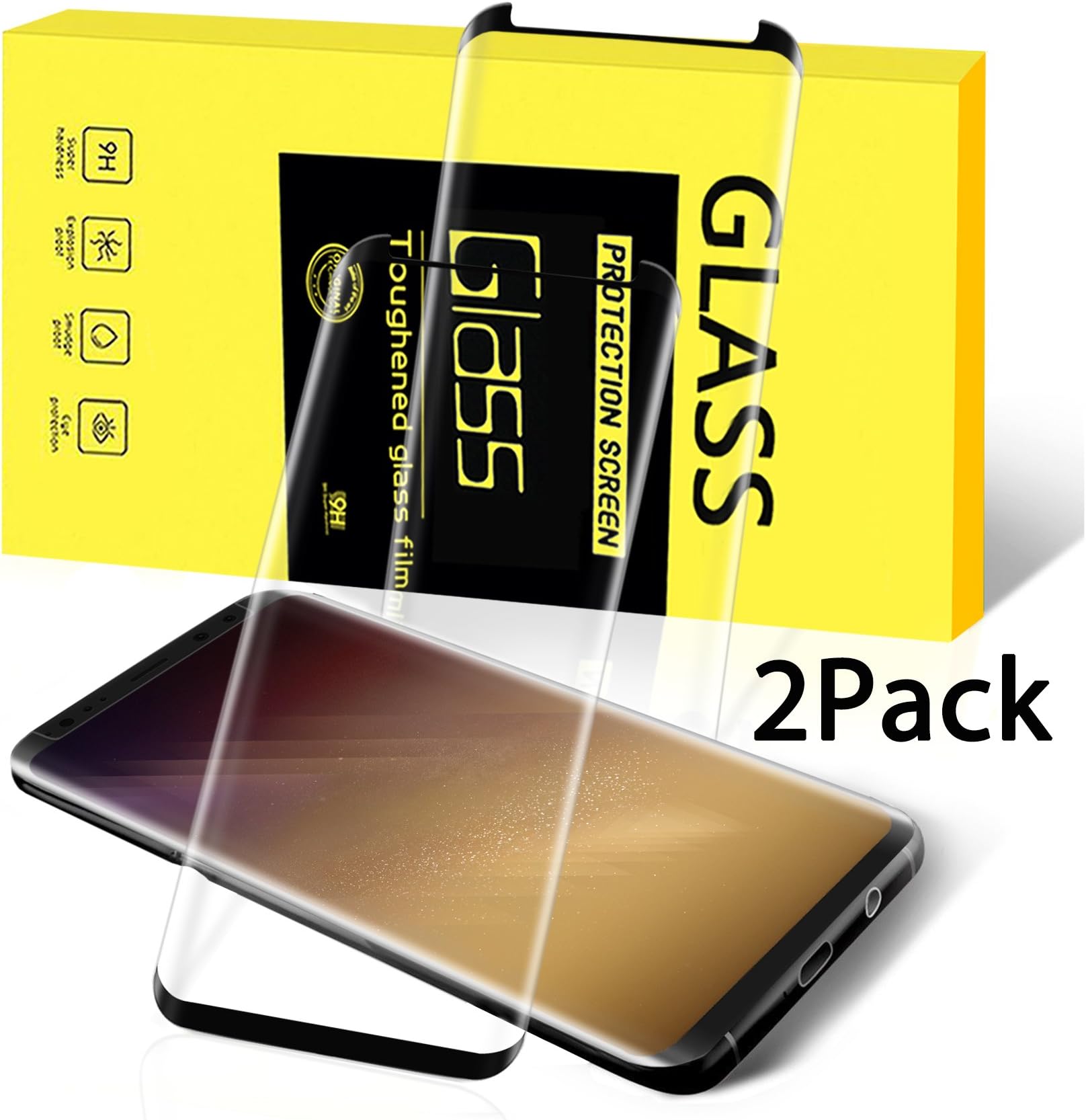 Segein Screen Protector for Galaxy S8 Plus, [2Pack] [Case Friendly] Premium Tempered Glass Anti-Scratch Anti-Bubble, Clear High Definition for Galaxy S8 Plus (S8 Plus - 2Pack)