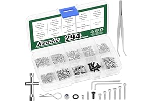 Keadic 294 Pcs Universal RC Screw Kit Screws Assortment Set, RC Repair Tool Set，Precision Hardware and Tool Set，for Hardware 