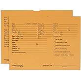 Blue Summit Vehicle Deal Jackets for Dealerships, Tan, Pre-Printed, Car Jacket, Pack of 100 Dealer Record Envelopes