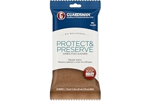 Guardsman Protect & Preserve Wipes For Leather 20 Wipes - Repels Stains, Retains Color and Softness, Great for Leather Furniture & Car Interiors - 470600