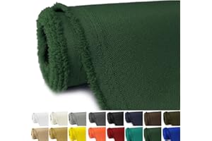 GeeComfy Waterproof Canvas Fabric by The Yard 58" W 600D Upholstery Polyester Material Indoor Outdoor Water Resistant Fabric for Chair Cushion Furniture Cover Sewing DIY Cloth, 1 Yard Green