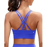 AegisChic Strappy Sports Bra for Women Yoga Sports Bras Criss-Cross Back Workout Medium Support with Removable Cups