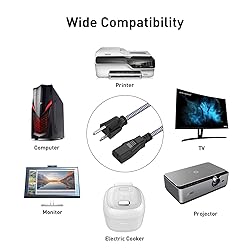 Power Cord, Goalfish 3 Prong AC Power Cable