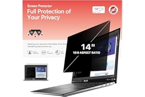 bersem 14 Inch Laptop Privacy Screen for 16:9 Ratio Computer Monitor, Removable Anti Glare Blue Light Filter for laptop privacy screen 14 inch,[Anti-Spy] [Anti-Scratch] [UV-Blocking]