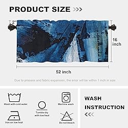 Batmerry Blue Black Abstract Oil Painting Valance
