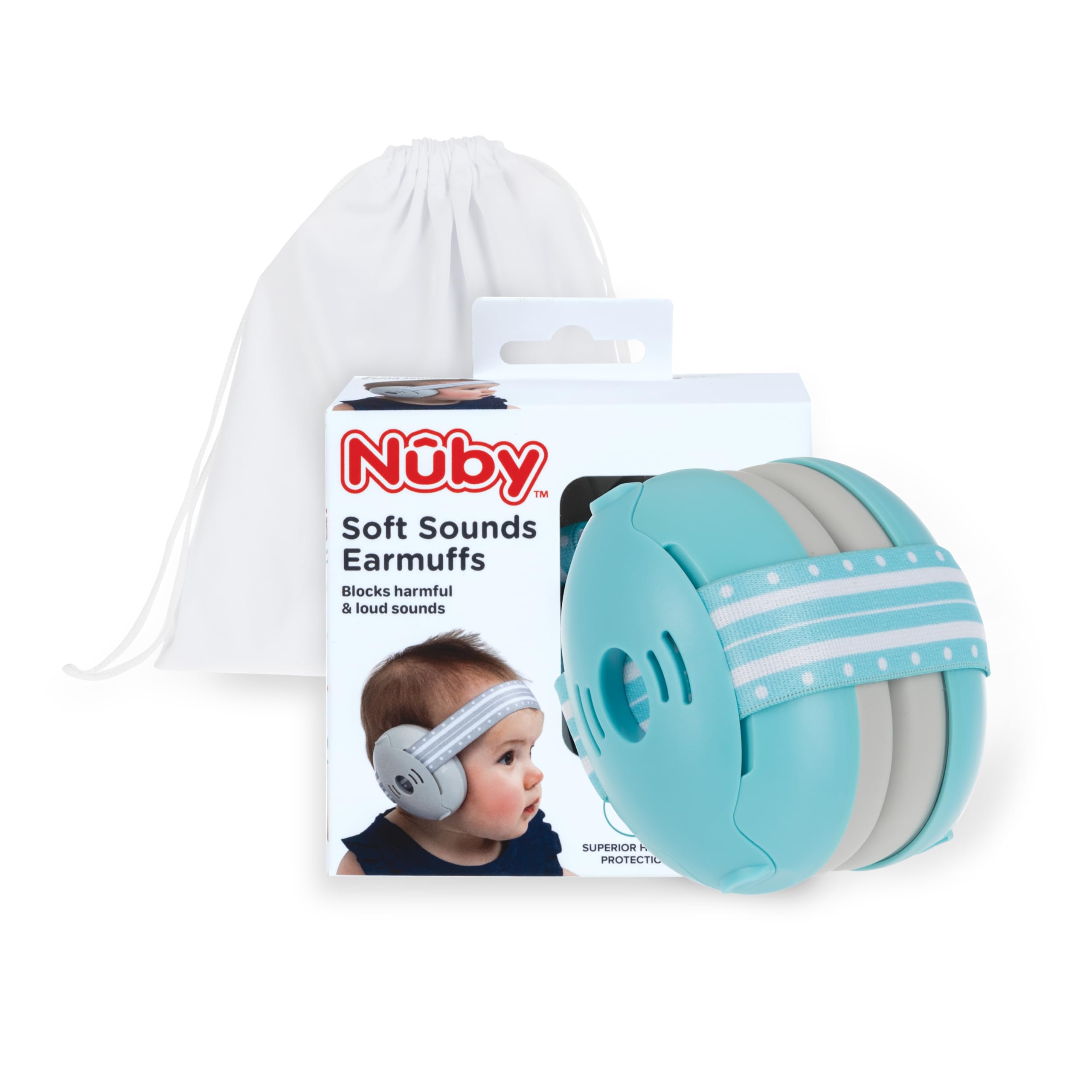 Photo 1 of Nuby Soft Sounds Earmuffs - Adjustable Baby Earmuffs - Baby Essentials for Travel - Blue