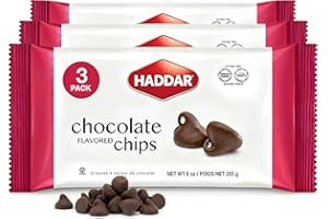 Haddar Chocolate Flavored Chips, 9 oz (3 Pack) | Vegan Semi Sweet Dark Chocolate Chips, Dairy Free, Lactose Free, Soy Free, Nut Free, Great for Baking