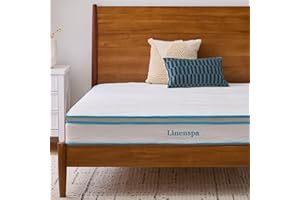 Linenspa 8 Inch Memory Foam and Spring Hybrid Mattress - Medium Firm Feel - Bed in a Box - Quality Comfort and Adaptive Support - Breathable - Cooling - Guest and Kids Bedroom - Queen Size