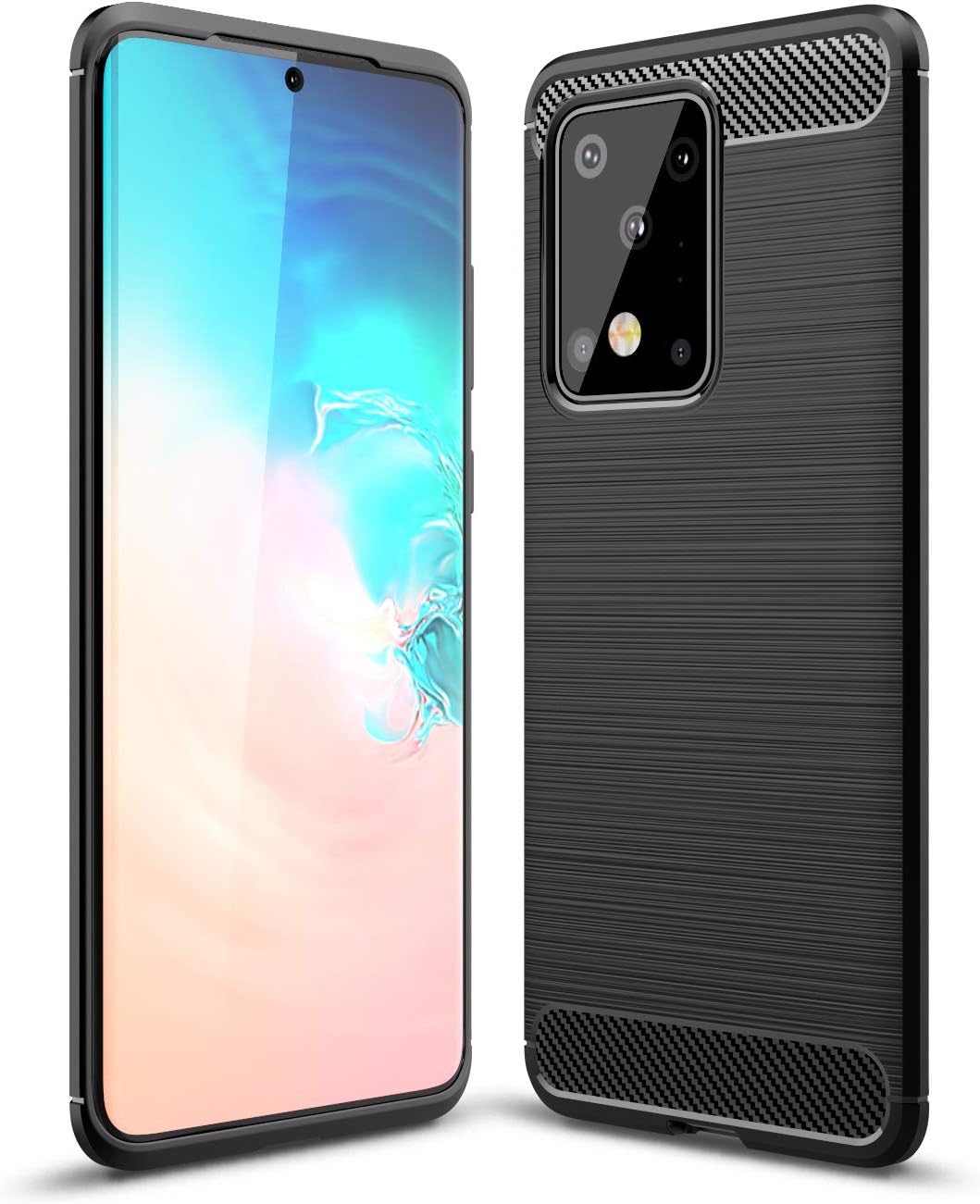 CruzerLite Samsung Galaxy S20 Ultra Case, Carbon Fiber Texture Design Cover Anti-Scratch Shock Absorption Case for Samsung Galaxy S20 Ultra (Black)