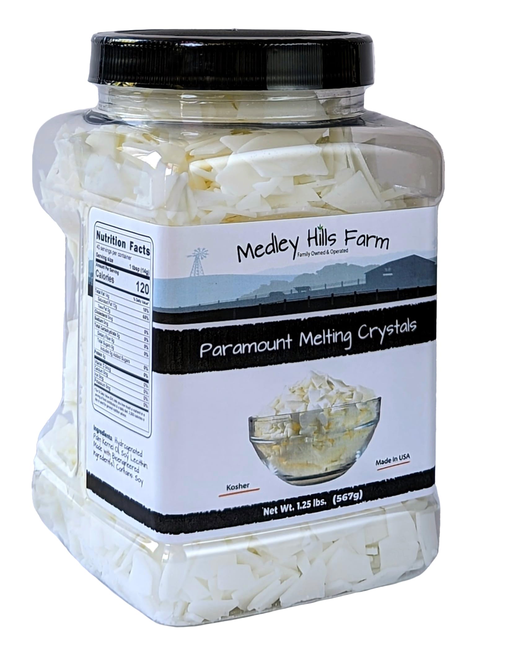 Paramount Melting Crystals by Medley hills farm 1.25 lbs. in Reusable Container - Paramount crystals for candy melts - Chocolate thinner - Made in USA