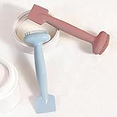 Merleu 2 Pack Silicone Face Scrubber,2 in 1 Facial Cleansing Brush & Face Mask Applicator, Face Exfoliator Scrubber Waterproof Home Spa Facial Brush for Sensitive Skin (Dusty Rose and Dusty Blue)