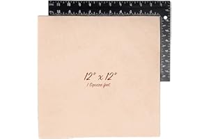 SEPICI Hand and Leather Craft - Veg Tan Leather 2/3 oz (0.8-1.2 mm) A Grade Tooling Leather Hide - Full Grain Vegetable Tanned Leather, Carving, Tooling, Molding, Dyeing (12″x12″)