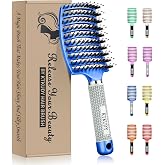 Detangling Brush for Women &amp; Kids, Wet &amp; Dry Hair, All Hair Types | Less pulling &amp; breakage, Boar bristles tame frizz &amp; add shine, Vents for faster blow-drying, Lightweight 4 oz, Non-slip grip