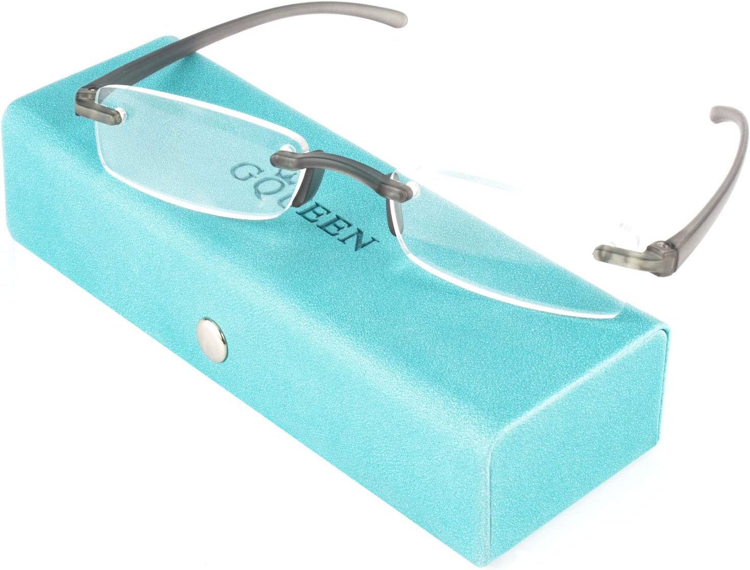 Mens Reading Glasses Frameless Rimless TR90 Small Square Womens Ladies
