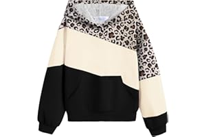 Arshiner Girls Color Block Hoodies Colorblock Sweatshirt Fall Hooded Sweatshirts Hoodies for Teen Girls with Pockets