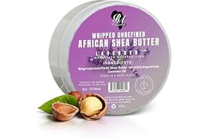 RA COSMETICS Whipped Shea Butter Lavender – 6oz | 100% Pure and Natural African Shea Butter for Men & Women - Ultimate Handcrafted Moisturizer with Essential Vitamins for Radiant Skin & Luscious Hair
