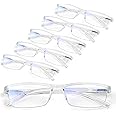 6 pack Executive Style Reading Glasses Men - Durable Readers with 99% Blue Light Blocking - Comfortable Fit with TR90 Frames