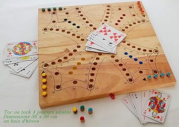 Mikado Nouveau Jeu De Toc Tock Luxe 36 X 36 Cm En Bois D Hevea Amazon Fr Jeux Et Jouets