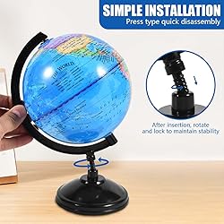 KISEER Rotating World Globe 6 Inch Spinning Earth