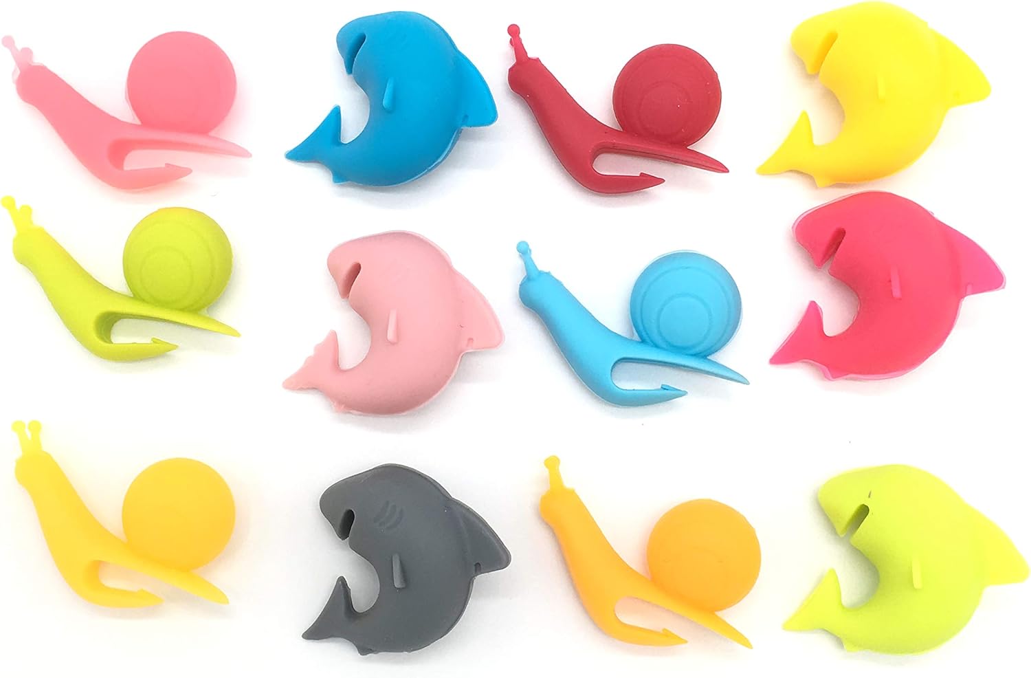 Lofekea Glass Markers, Reusable Silicone Glass Markers, Set of 12