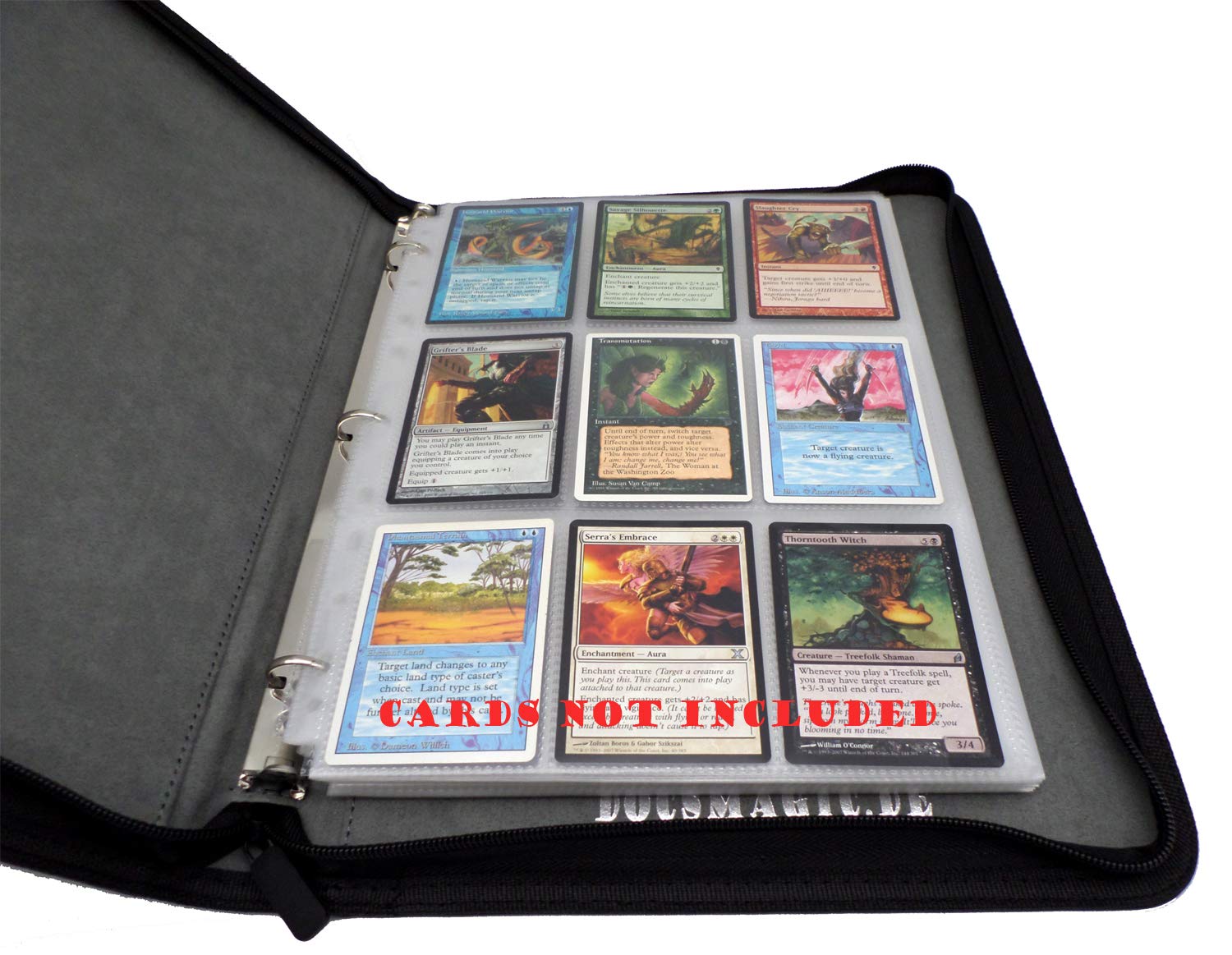 docsmagic.de 3-Ring Premium Zip-Album Black + 50 9-Pocket Premium Pages - PKM - YGO - MTG