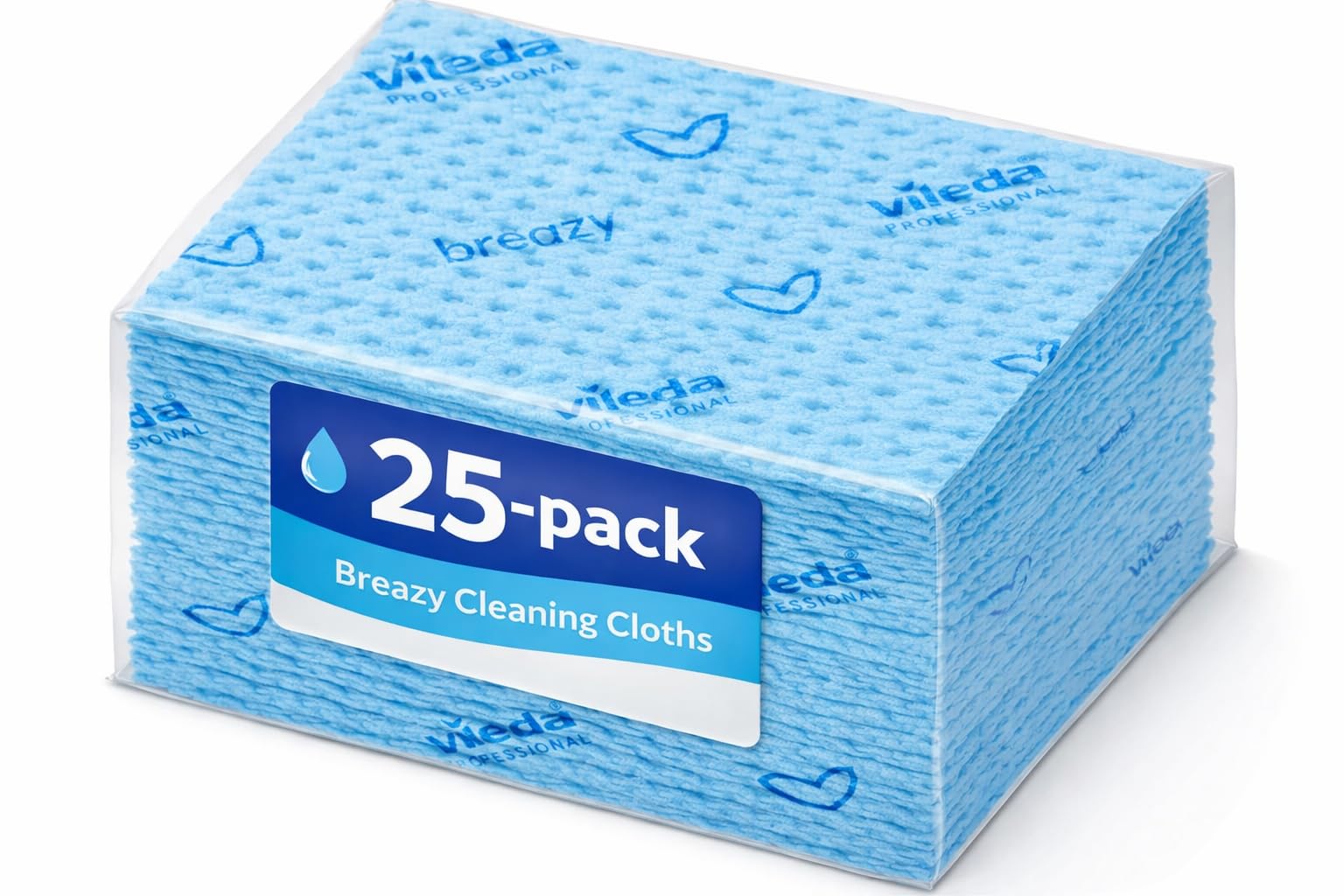 Vileda Professional Breazy Microfibre Cloth, Blue (Pack of 25)