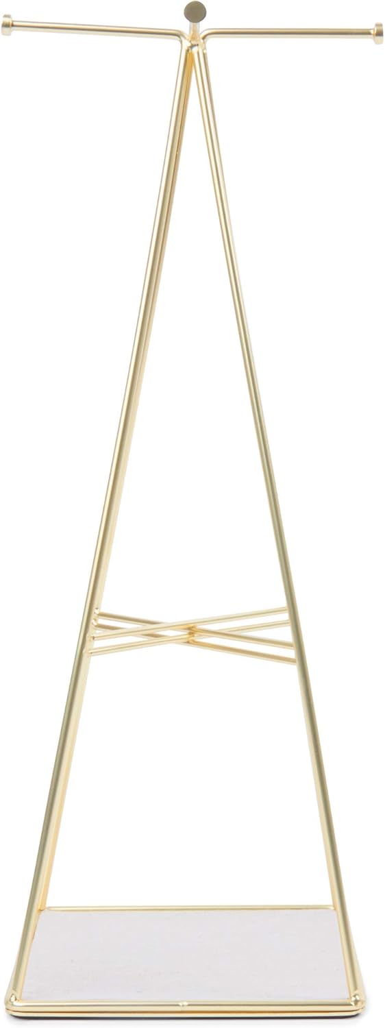 Umbra Prisma Jewelry Stand and Necklace Holder, Brass: Home & Kitchen
