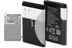 TGXJI Replacement Battery for BL-5C,1020mAh Battery for Home Radio, Camera, TV Remote Control, GPS with Current Protection（2 Pieces）