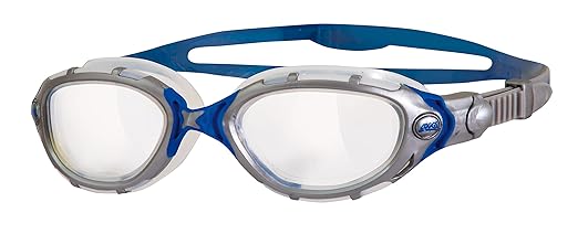title=Zoggs Predator Flex Occhialini da Nuoto, Clear/Argento/Blu
