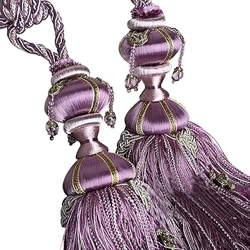 Amazon Com Elecharm 1 Pair Luxury Lotus Lantern Tassel Tiebacks
