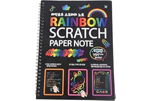 Cenroelon 19X26Cm Large Magic Color Rainbow Scratch Paper Note Book Black DIY Drawing Toys Scraping Painting Kid Doodle