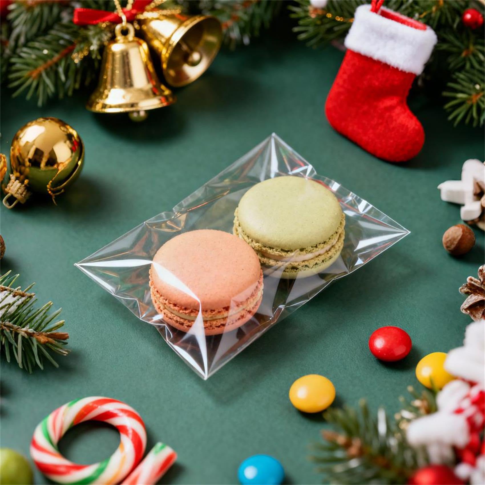 Morepack Self Sealing Cellophane Bags,3x5 Inches 200 Pcs Clear Cookie Bags Resealable Cellophane Bag for Packaging Cookies,Favors, Products,Candy (Mini Size)