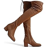 DREAM PAIRS Women's Laurence Over The Knee Thigh High Chunky Heel Boots Long Stretch Sexy Fall Boots