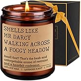 LEADO Mr Darcy Candle, Pride and Prejudice Gifts for Women, Men - Bookish Romantic, Jane Austen Gifts for Friends - Funny Valentines, Birthday Presents for Jane Austen Fans, Darcy Lovers, Book Lovers