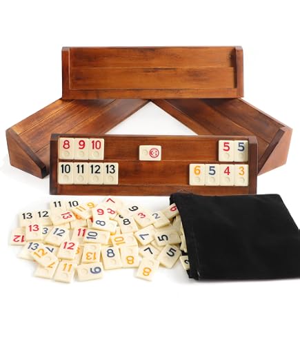 Jeu Okey/Rummy Flash Black – Pions Mélamine, Supports Et Sac De Rangement
