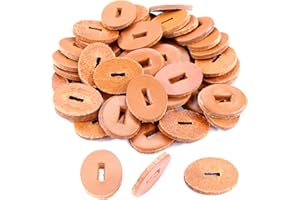 HOLSTEX Cowhide Leather Handle Washers - Oval Shape - (1.30 x 1.00 x .125) - (London Tan) - USA Made - (for Knife Making & Hobby) - (50 Pack)