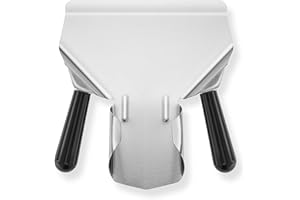 Olde Midway Stainless Steel French Fry Scoop with Dual Handles - Commercial Fry Bagger Scooper