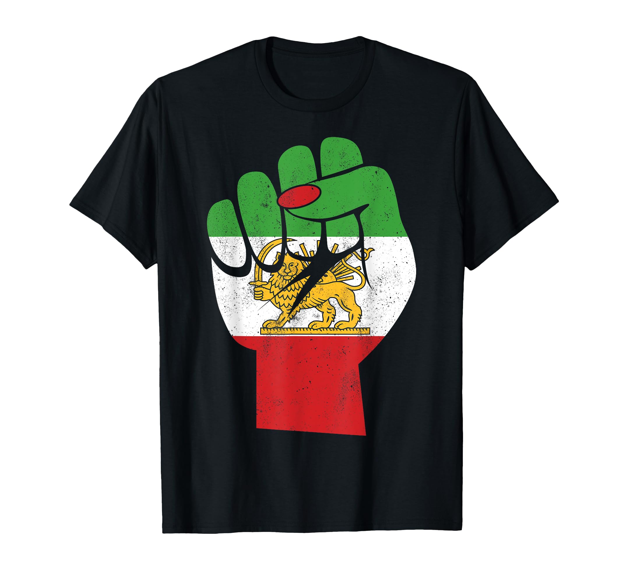 Photo 1 of Iranian Flag Female Fist Support Women of Iran LION SUN FLAG T-Shirt MED 