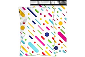 Vapulcio Poly Mailers 10x13 Inch 100 Pcs - Color Stripe Printed Shipping Bags, 2.4mil Thickness, Waterproof and Tear Resistant Mailing Envelopes, Self-Sealing Packaging Bags for Small Business
