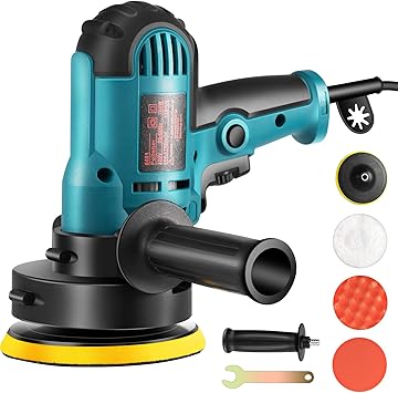 Amazon ポリッシャー 電動 125mm 700w強力モーター 六段変速 サンダポリシャー 操作簡単 研磨 軽量 車用 車磨き 家庭用 ポリッシングスポンジセット Diy 工具 ガーデン