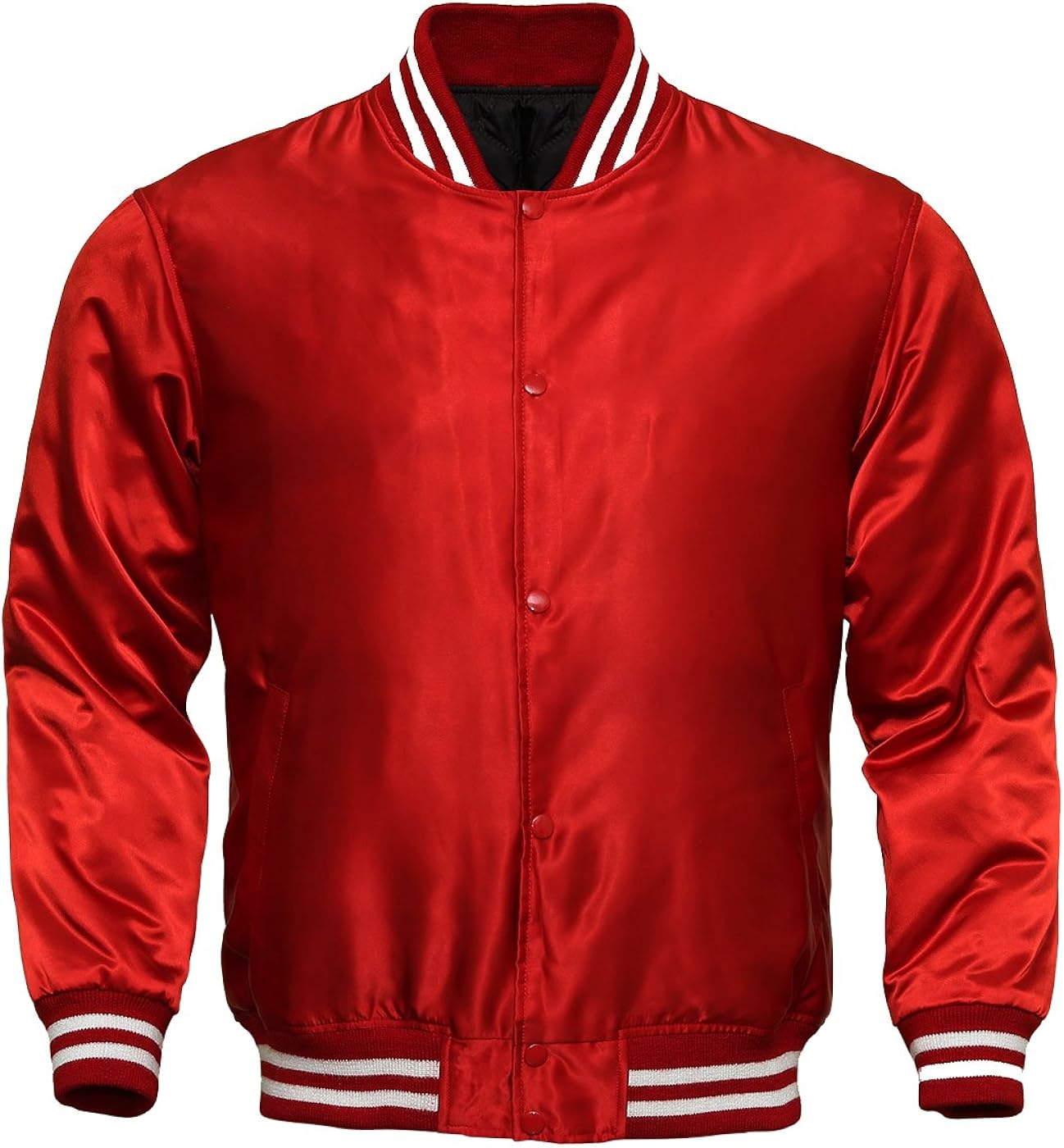 Men's Varsity Jacket Satin Polyester Vintage Biker Retro Zip Casual Jackets Top Coat at  Men’s Clothing store