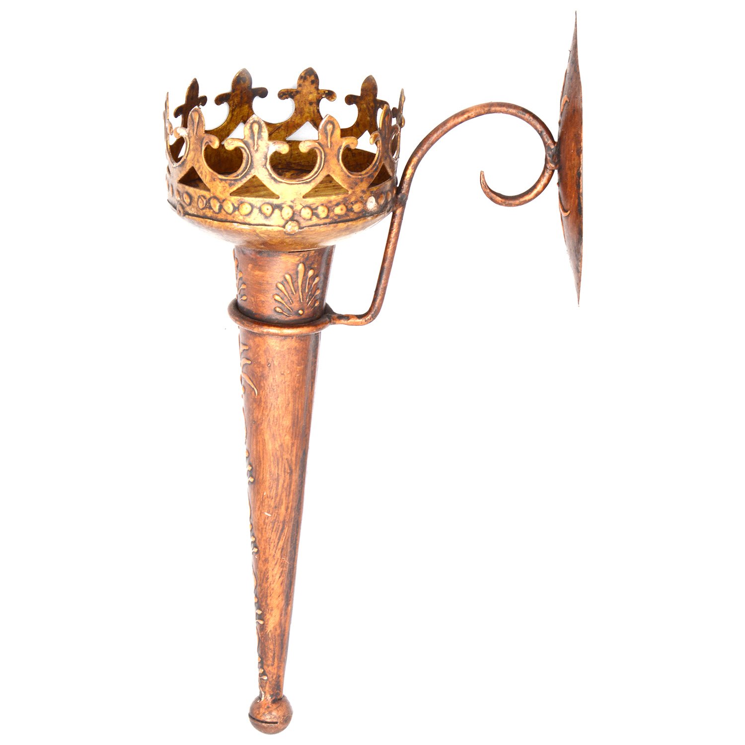 rajgharana handicrafts brown iron mashal 30 cm x 19 cm amazon in home kitchen rajgharana handicrafts brown iron