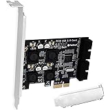 FebSmart 2X 19Pin USB 3.0 Header Ports PCIE USB 3.0 5Gbps Expansion Card for Windows and Linux Desktop PCs, Built in FebSmart