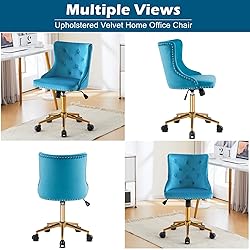 VINGLI Turquoise Blue Armless Home Office Desk