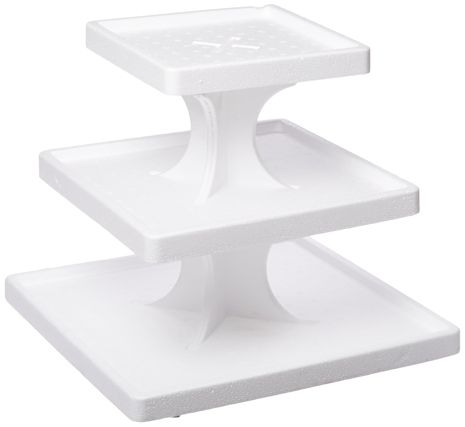 Bakery Crafts 3Tier Square Styrofoam Cake/Cupcake Stand