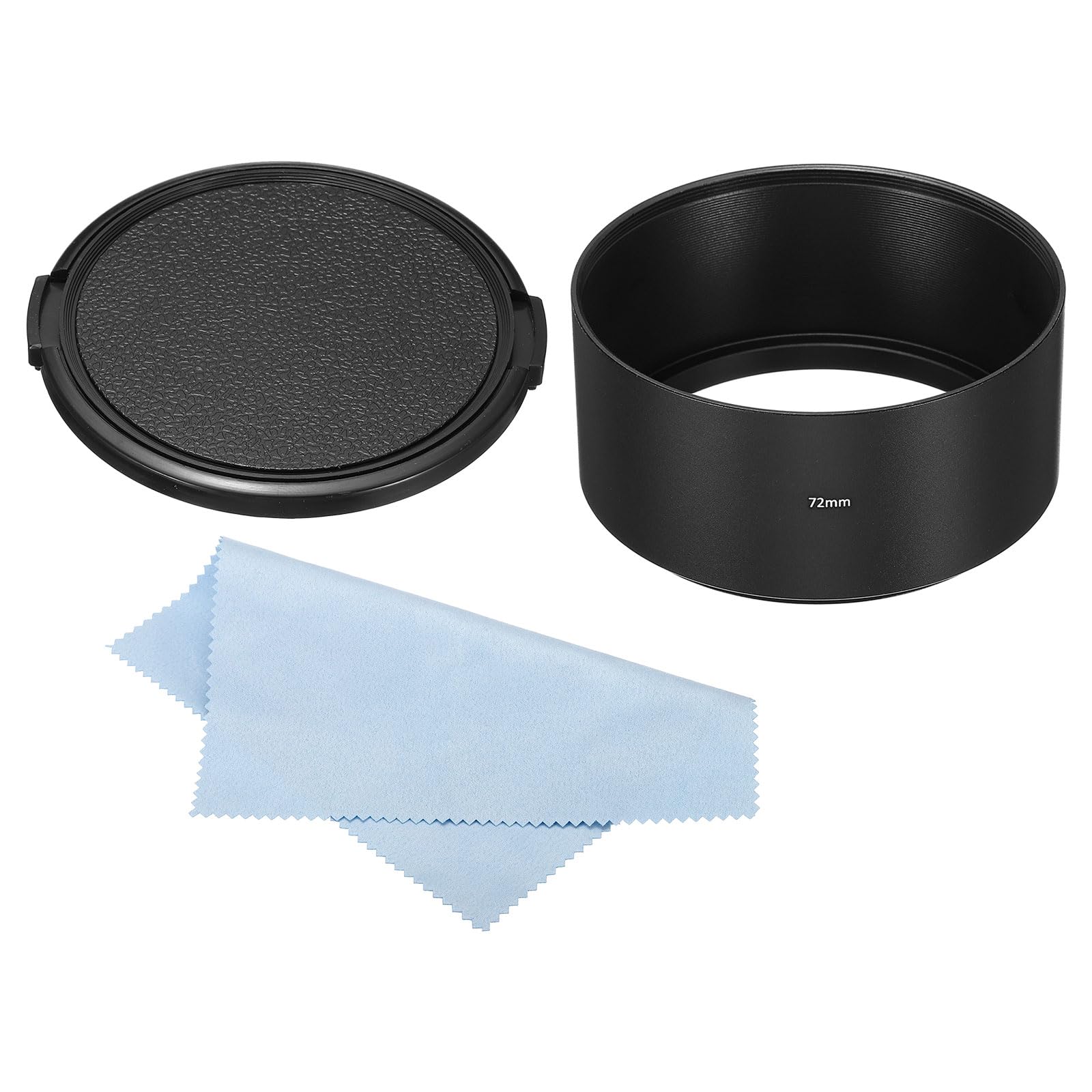 PATIKIL 72mm Lens Hood, Long Focus Frosted Surface Anti-reflective Inside Hood with Cap and Cleaning Cloth for Camera Lens, Black for Nikon, for Fujifilm, for Pentax, for Leica