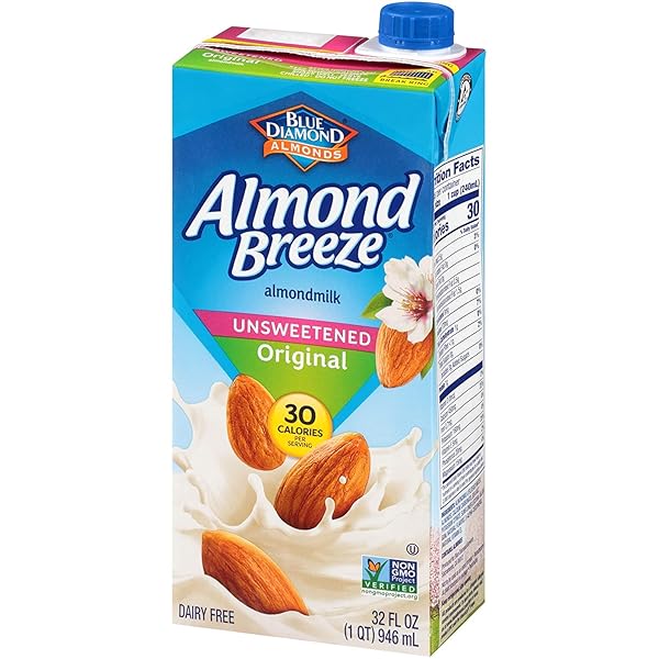 ALMOND BREEZE DAIRY FREE ALMONDMILK UNSWEETENED ORIGINAL 32 OZ BOXES, 6 COUNT